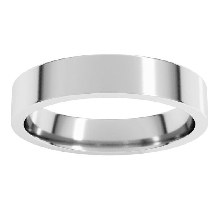 14K White Gold 4 mm Lightweight Comfort-Fit Flat Band Size 9