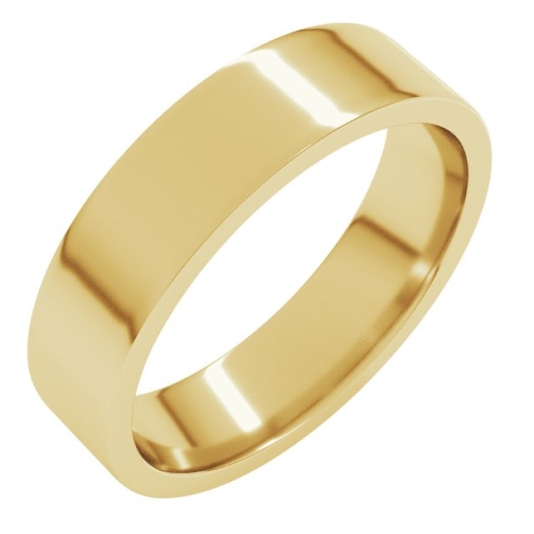 10K Yellow Gold 5 mm Lightweight Comfort-Fit Flat Band Size 5