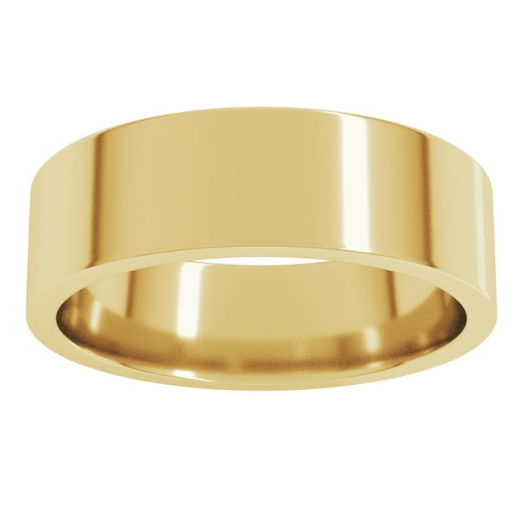 14K Yellow Gold 6 mm Lightweight Comfort-Fit Flat Band Size 9.5