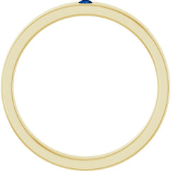 14K Yellow Gold Lab-Grown Blue Sapphire Family Stackable Ring