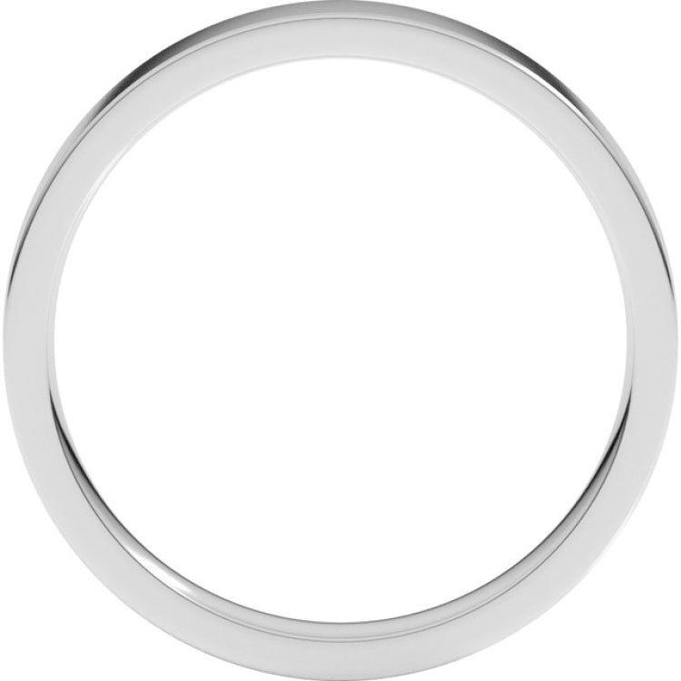 14K White Gold 3 mm Flat Comfort Fit Light Band Size 10