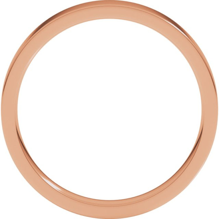 10K Rose Gold 3 mm Flat Comfort Fit Light Band Size 4