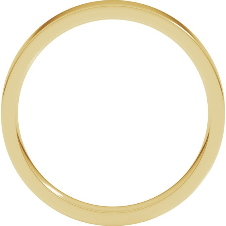 14K Yellow Gold 3 mm Flat Comfort Fit Light Band Size 5