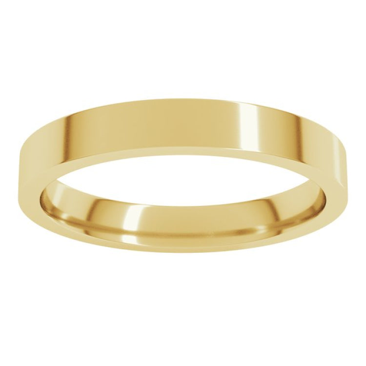 14K Yellow Gold 3 mm Flat Comfort Fit Light Band Size 5