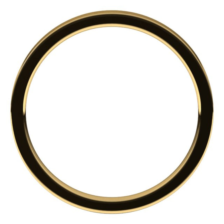 14K Yellow Gold 2 mm Flat Comfort Fit Light Band Size 7