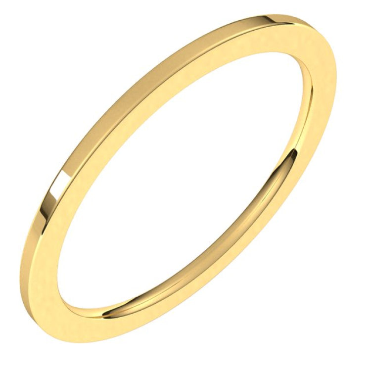 10K Yellow Gold 1 mm Comfort-Fit Flat Band Size 6.5