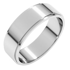 Platinum 6 mm Stepped-Edge Flat Band Size 9