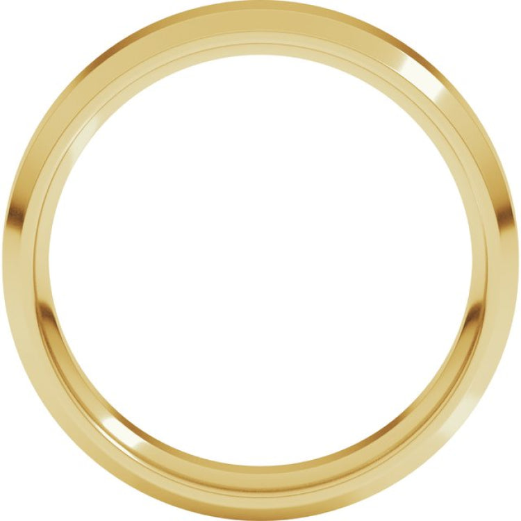 14K Yellow Gold 5 mm Beveled-Edge Comfort-Fit Flat Band Size 10.5