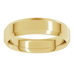 14K Yellow Gold 5 mm Beveled-Edge Comfort-Fit Flat Band Size 10.5