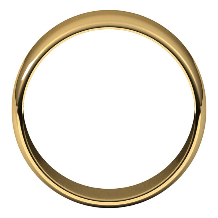 14K Yellow Gold 8 mm Lightweight Half Round Band Size 16.5