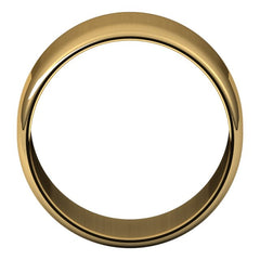 14K Yellow Gold 12 mm Lightweight Half Round Band Size 7.5