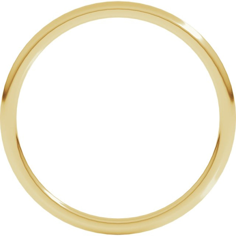 14K Yellow Gold 1 mm Lightweight Comfort-Fit Half Round Band Size 6.5