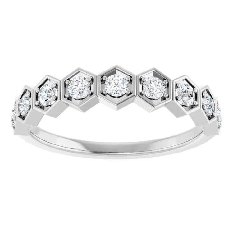 14K White Gold 3/8 CTW Lab-Grown Diamond Stackable Ring