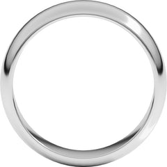 Platinum 6 mm Half Round Band Size 10.5