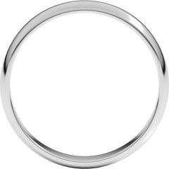 14K White Gold 4 mm Lightweight Half Round Band Size 13