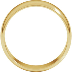 14K Yellow Gold 7 mm Lightweight Half Round Band Size 14
