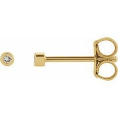 14K Yellow Gold .02 CTW Natural Diamond Micro Bezel-Set Earrings
