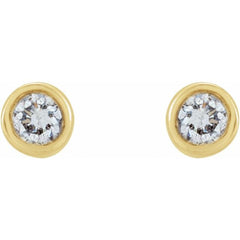 14K Yellow Gold .03 CTW Natural Diamond Micro Bezel-Set Earrings