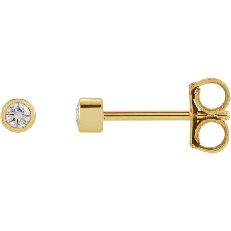 14K Yellow Gold .05 CTW Natural Diamond Micro Bezel-Set Earrings