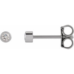 14K White Gold .05 CTW Natural Diamond Micro Bezel-Set Earrings