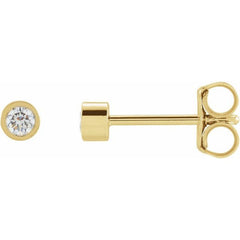14K Yellow Gold 1/10 CTW Natural Diamond Micro Bezel-Set Earrings