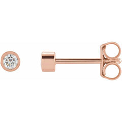 14K Rose Gold 1/10 CTW Natural Diamond Micro Bezel-Set Earrings