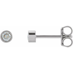 14K White Gold 1/8 CTW Natural Diamond Micro Bezel-Set Earrings