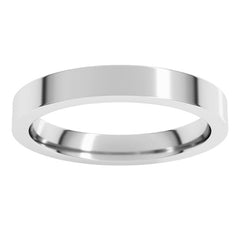 14K White Gold 3 mm Comfort-Fit Flat Band Size 5