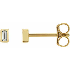 14K Yellow Gold .07 CTW Natural Diamond Bezel-Set Earrings