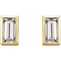 14K Yellow Gold .08 CTW Natural Diamond Bezel-Set Earrings