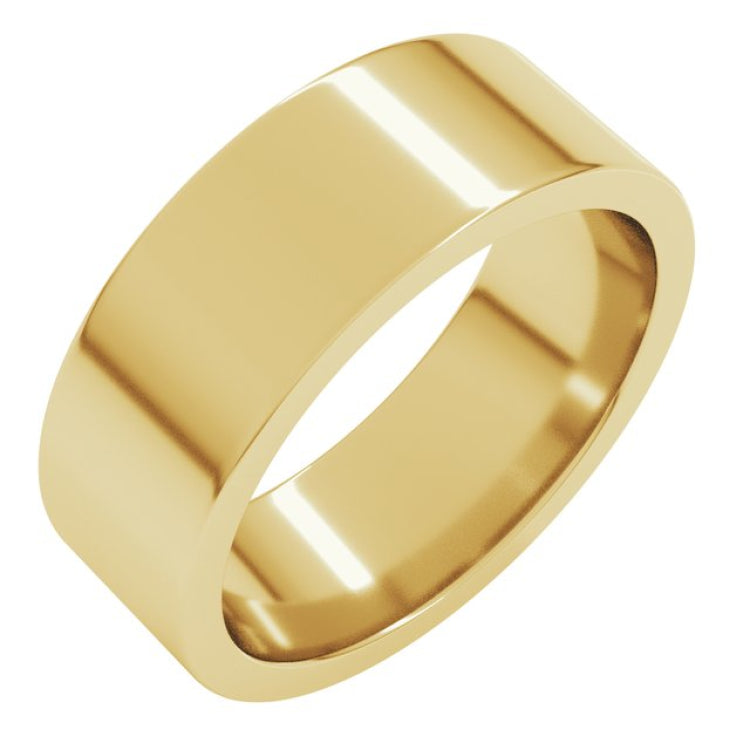 18K Yellow Gold 7 mm Comfort-Fit Flat Band Size 10