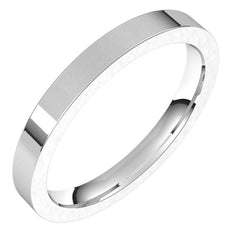 14K White Gold 2.5 mm Comfort-Fit Flat Band Size 5