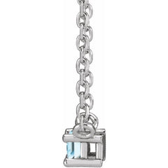 Sterling Silver Natural Sky Blue Topaz Solitaire 18" Necklace