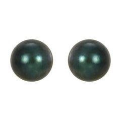 14K Yellow Gold 5 mm Cultured Black Akoya Pearl Earrings