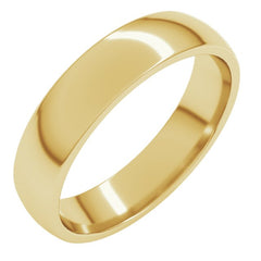 18K Yellow Gold 4.5 mm Lightweight Comfort-Fit Half Round Band Size 8.5