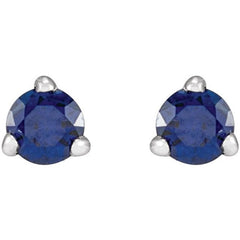 Platinum 3 mm Natural Blue Sapphire Earrings