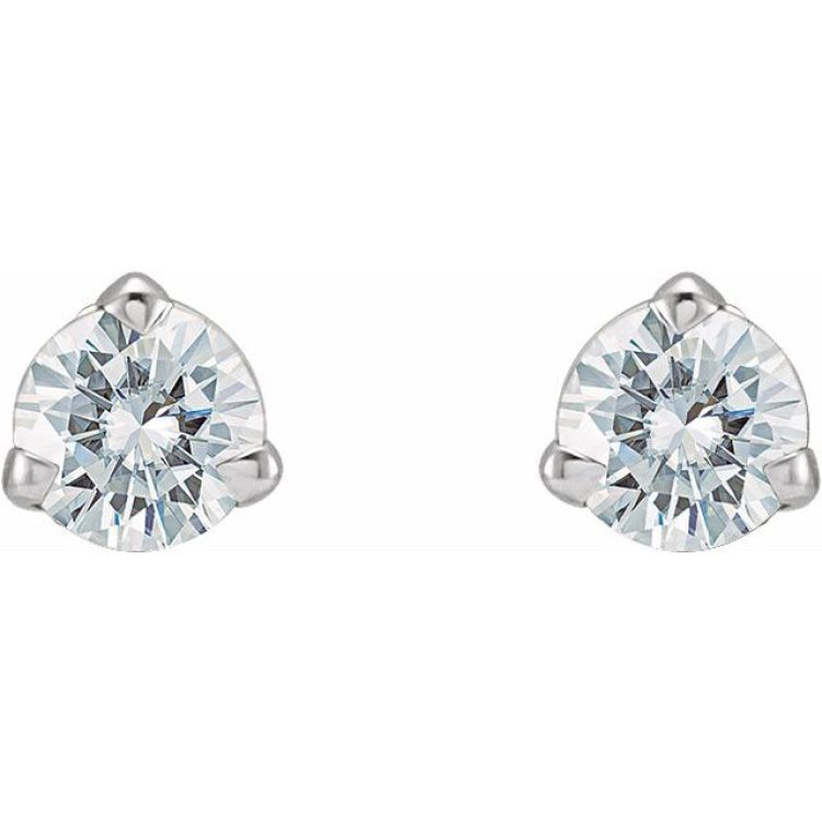 14K White Gold 3 mm Stuller Lab-Grown Moissanite™ Earrings