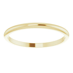 14K Yellow Gold 1.5 mm Half Round Band Size 2.5