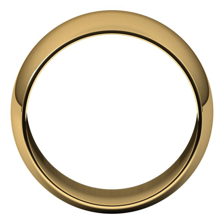 14K Yellow Gold 11 mm Half Round Band Size 7.5
