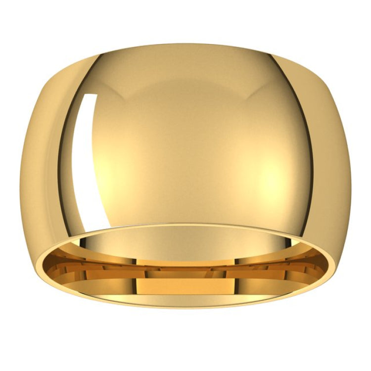 14K Yellow Gold 11 mm Half Round Band Size 7.5