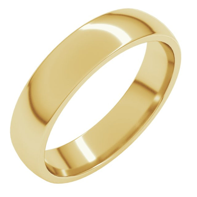 18K Yellow Gold 4.5 mm Lightweight Comfort-Fit Half Round Band Size 10