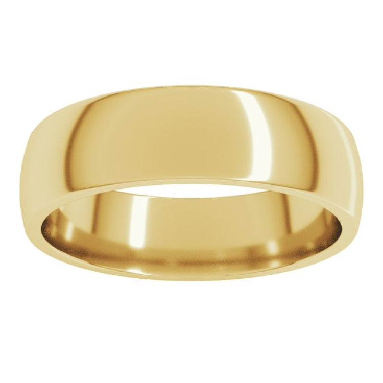 10K Yellow Gold 5.5 mm Lightweight Comfort-Fit Half Round Band Size 9