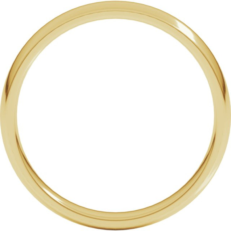 14K Yellow Gold 3.5 mm Lightweight Comfort-Fit Half Round Band Size 7.5