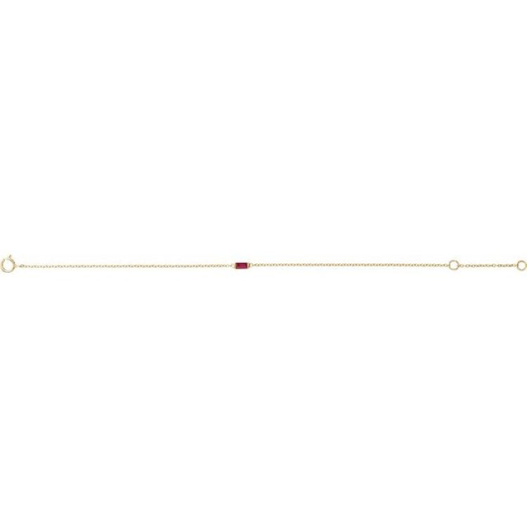 14K Yellow Gold Natural Ruby 6 1/2-7 1/2" Bracelet