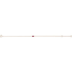 14K Rose Gold Natural Ruby 6 1/2-7 1/2" Bracelet