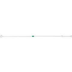 14K White Gold Natural Emerald 6 1/2-7 1/2" Bracelet