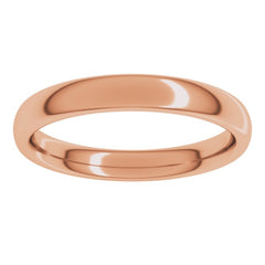 18K Rose Gold 3 mm Comfort-Fit European-Style Band Size 4