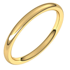 10K Yellow Gold 2 mm Comfort-Fit European-Style Band Size 5.5