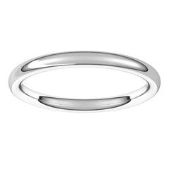 Platinum 2 mm Comfort-Fit European-Style Band Size 5.5