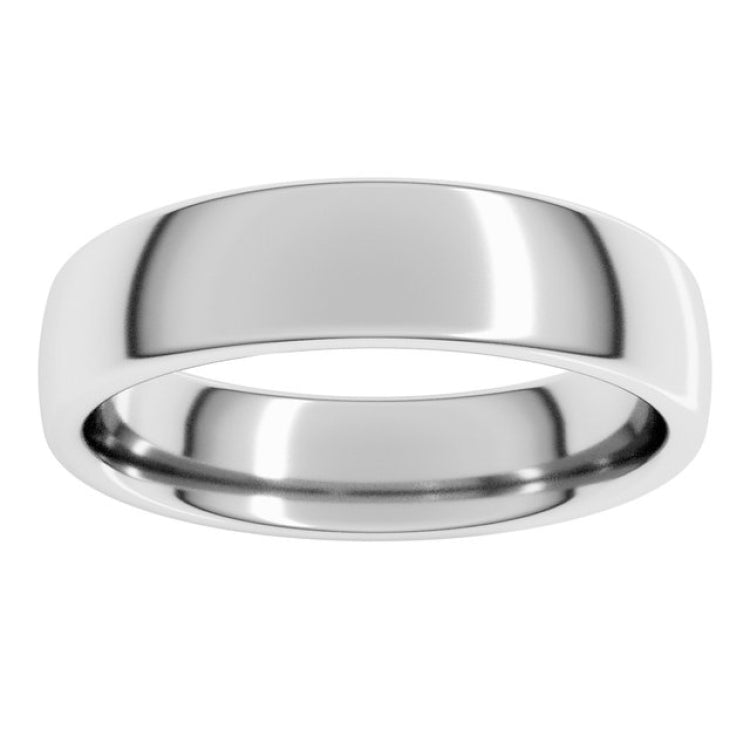 14K White Gold 5 mm Comfort-Fit European-Style Band Size 8